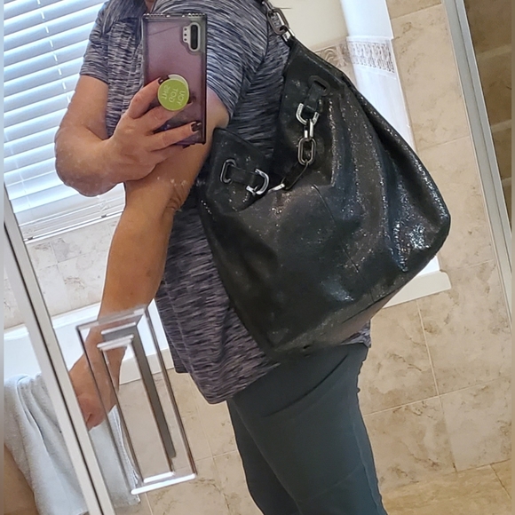 Tory Burch Natalya Genuine Leather Embossed Shoulder Bag12 x 11 x 4 - Picture 7 of 11